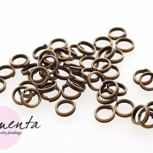 20 split rings ~ bronze ~ connectors ~ 6 mm diameter