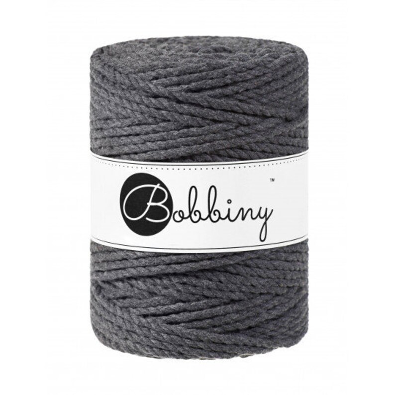 Macrame 5 mm 3PLY MAKRAMEE-SCHNUR 5 MM Yarn charcoal