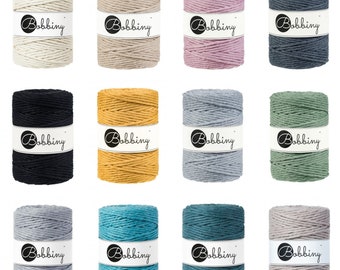 Makramee - Garn ~ 5 mm ~ alle Farben ~ Premium Garn Bobbiny ~ Makrameegarn DIY