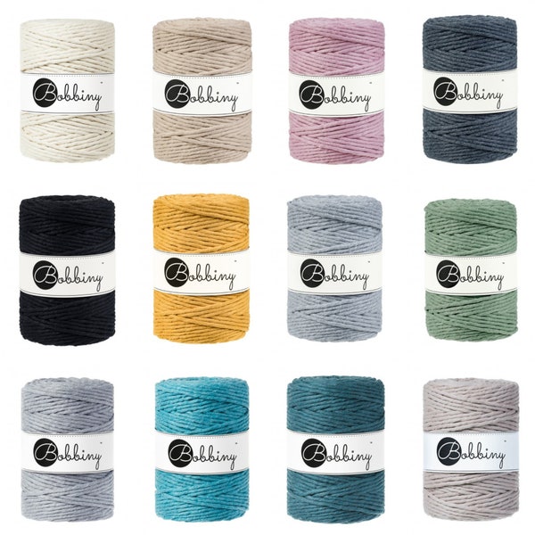 Hilo de macramé ~ 5 mm ~ todos los colores ~ Hilo premium Bobbiny ~ Hilo de macramé DIY