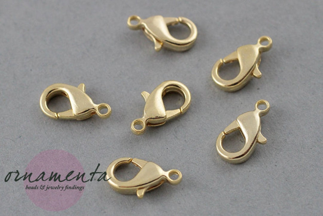 50pcs 7 X 12 Mm Brass Light Gold Carabiner Jewelry Etsy