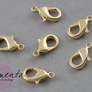 50pcs ~ 7 x 12 mm ~ brass ~ light gold ~ carabiner ~ jewelry making material