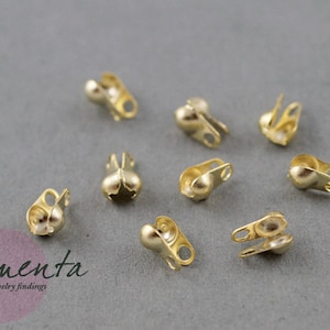 20pcs ~ 2.8 x 4.7mm ~ brass ~ light gold ~ end calottes ~ material for jewelry production