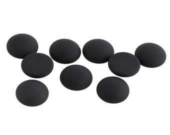 6 Polaris Cabochons - matt schwarz - 8 mm - 25 mm Cabochons zur Schmuckherstellung / 10 mm, 12 mm