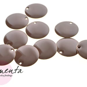 10h ~ 16mm ~ enamel ~ brass ~ brown ~ material for jewelry making