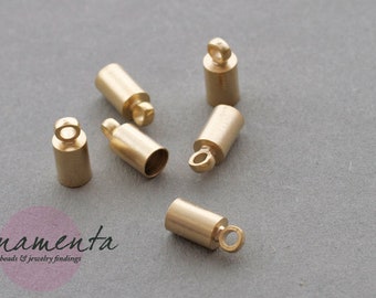 8Stk ~ 4x9mm ~ Messing ~ light gold ~ Endkappen ~ Material zur Schmuckherstellung