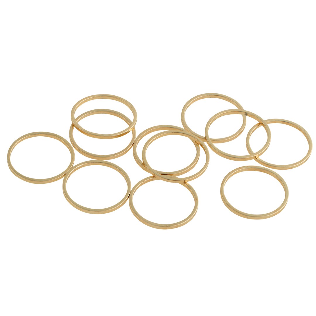 10pcs 15 Mm Brass Light Gold Metal Rings Material Etsy