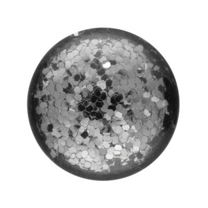 6 pcs. glitter cabochons - grey - cabochons for jewelry production
