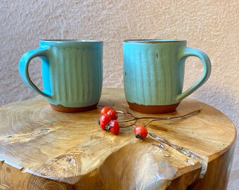 Duo ceramic cup/coffee mug/tea cup/ceramic/handmade