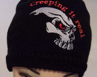 Womens Skull Beanie Sloth Cycling Team Knit Hat