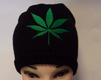 pot knit skull cap Weed beanie cannabis 