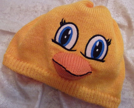 Duck Hat Cute Yellow Ducky Skull Cap 