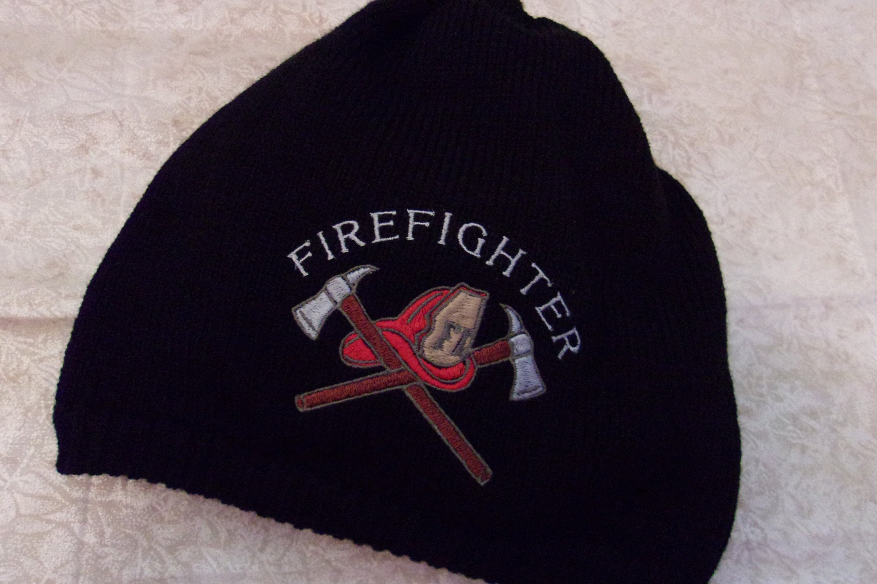 Fire fighter hat knit beanie fireman stocking cap skull | Etsy
