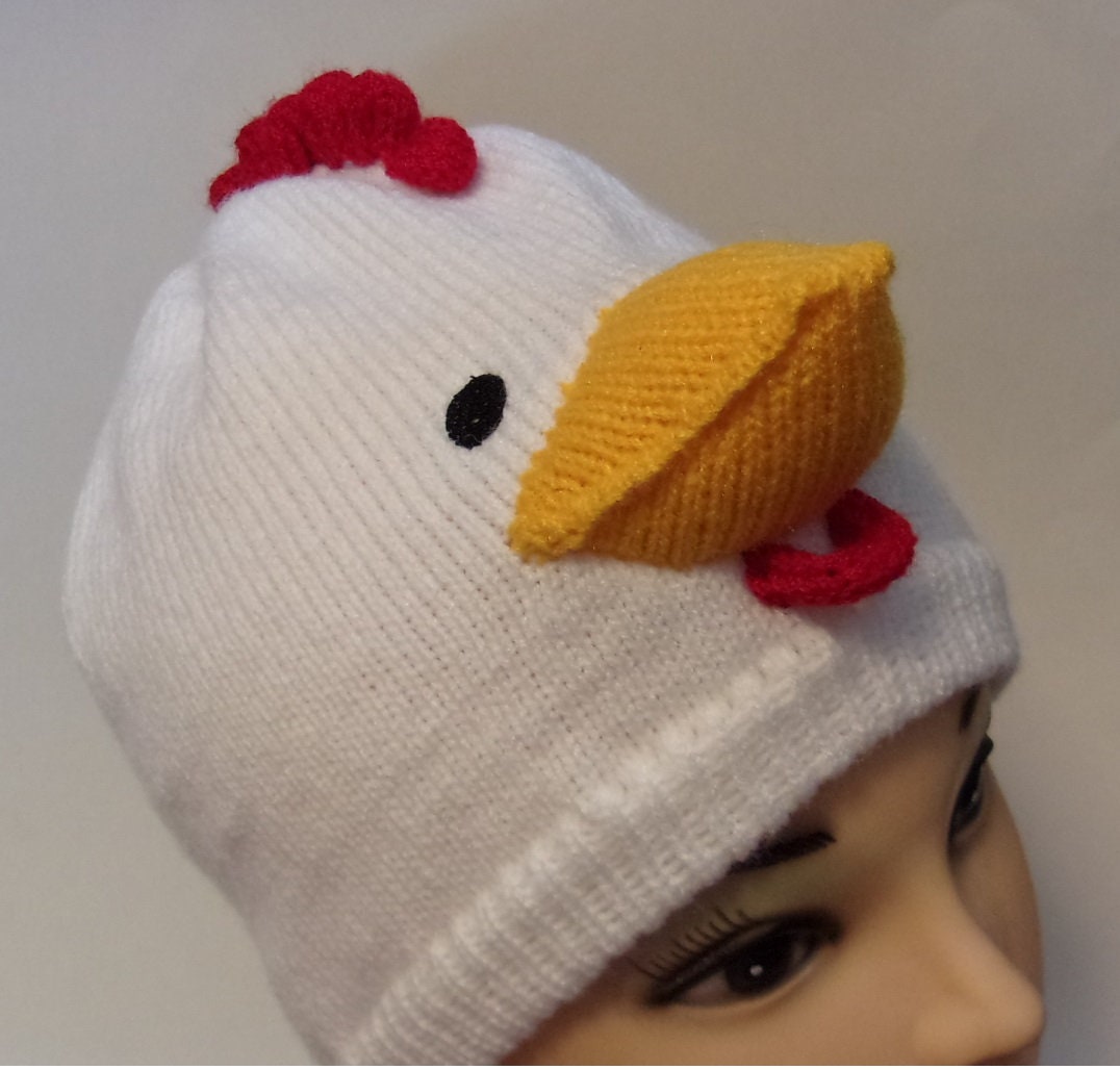 Chicken hat hen skull cap rooster beanie funny animal Etsy