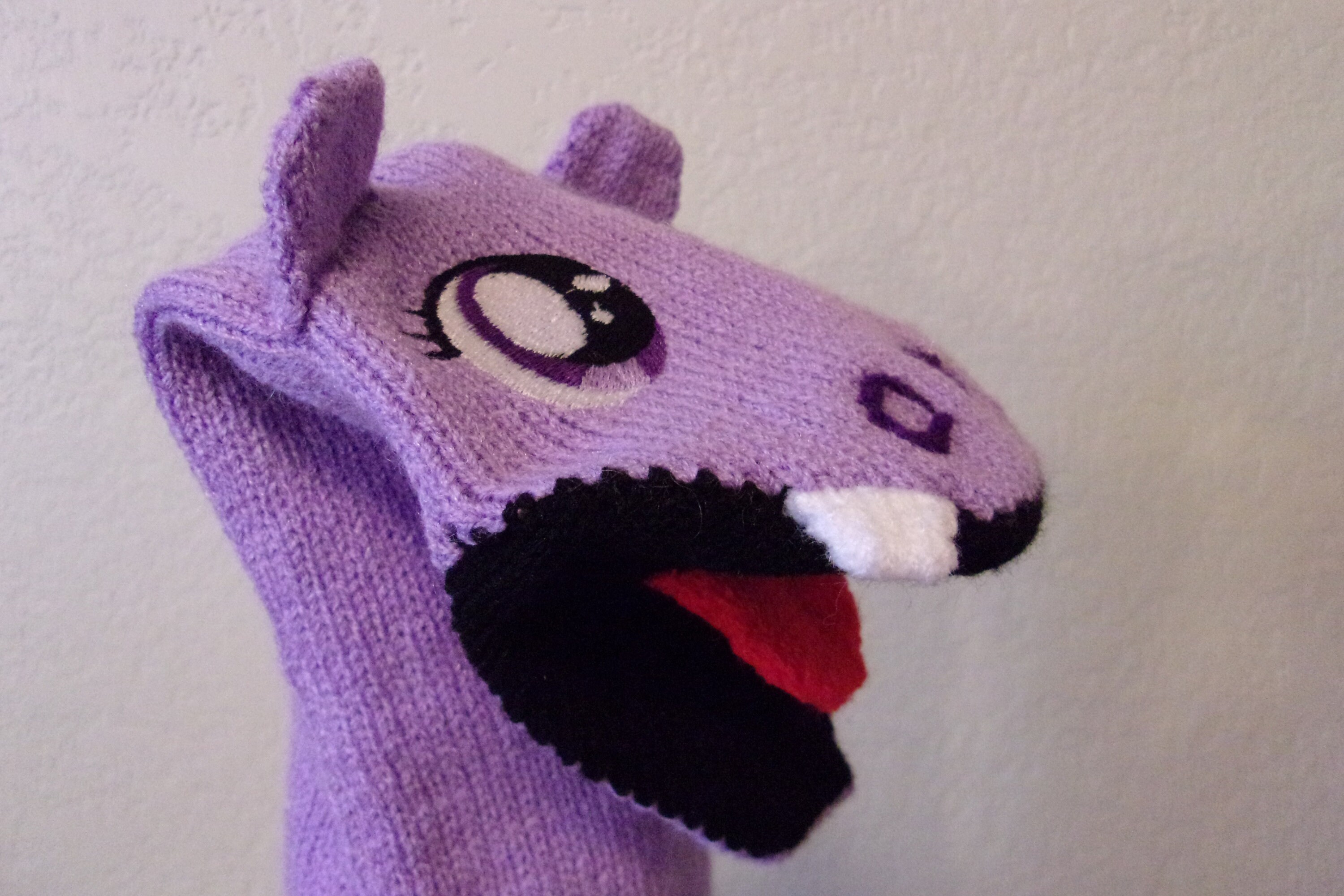 Purple hippo sock puppet cute animal hand puppet fun animal | Etsy