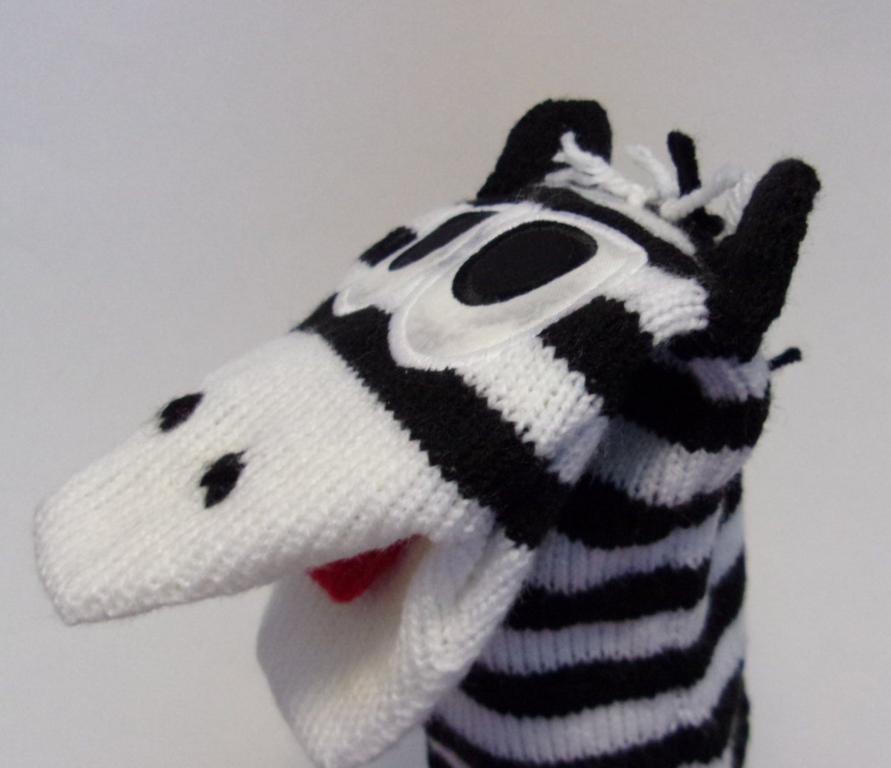 Hand puppet Zebra sock puppet animal toy interactive Etsy