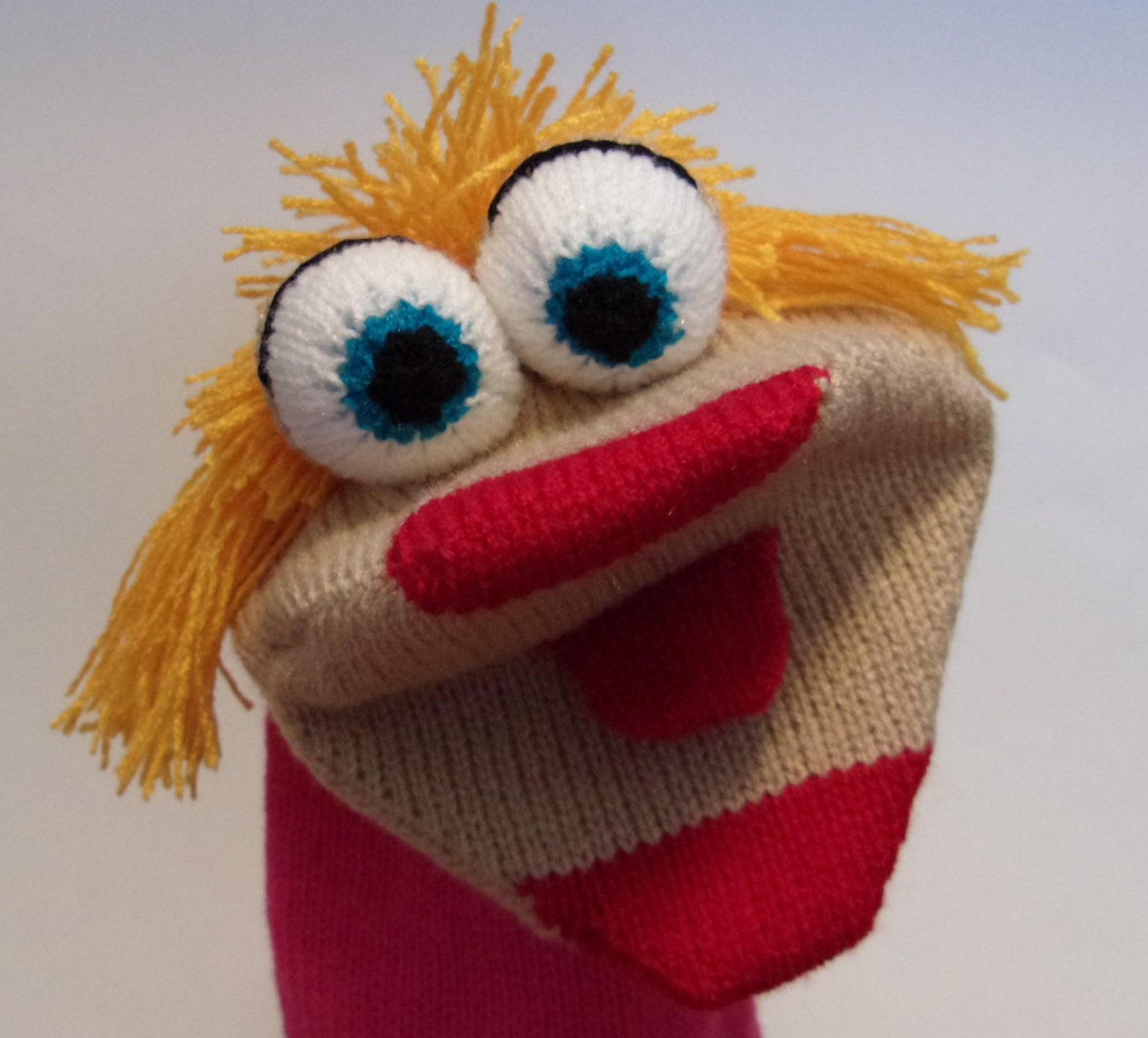 Hand puppet girl sock puppet fun interactive and educational Etsy
