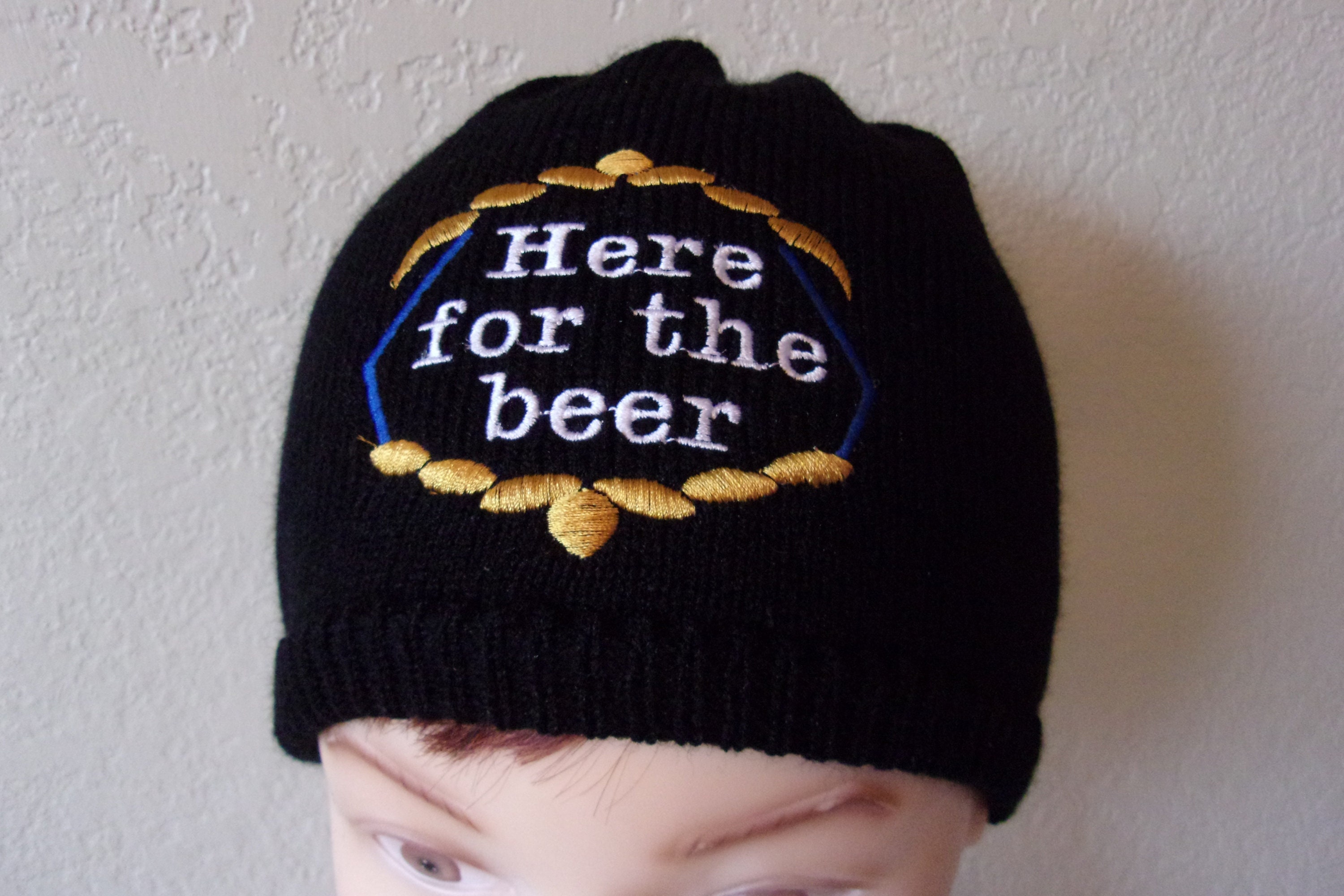 Beer Beanie Funny Skull Cap Here for the Beer Hat Alcohol Etsy