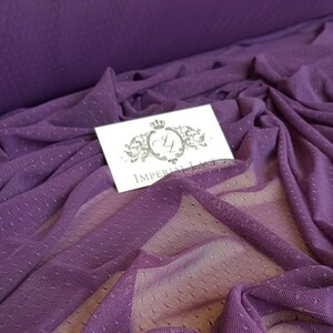 Lilac elastic tulle fabric, net fabric, tutu skirt fabric, soft tulle fabric, English tulle fabric, sheer fabric, dot elastic tulled T00208