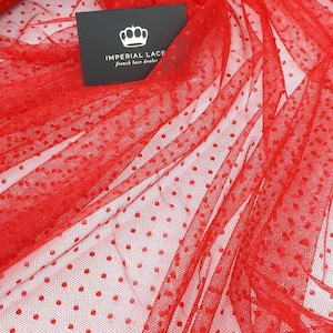 Roter Tüll Stoff, Dessous rotes Netz, Roter Netzstoff, Dessous Netzstoff, Elastischer Tüll, Roter Stoff, Roter Tüll, Tüll Stoff