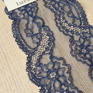 Blue Lace Trim, French Lace, Chantilly Lace, Bridal Gown lace, Wedding Lace, Blue Lace, Veil lace, Garter lace, Lingerie Lace MK00419