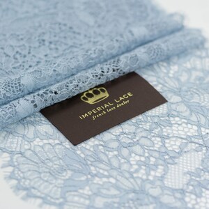 Blue lace Trimming, Chantilly Lace, French Lace, Wedding Lace, Scalloped lace Eyelash lace Floral Lace Lingerie Lace by the yard MK00542