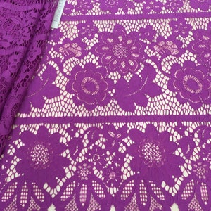 Purple lace fabric, Embroidered lace, French Lace, Wedding Lace, Bridal lace, Purple Lace, Veil lace, Lingerie Lace, Alencon Lace K00538