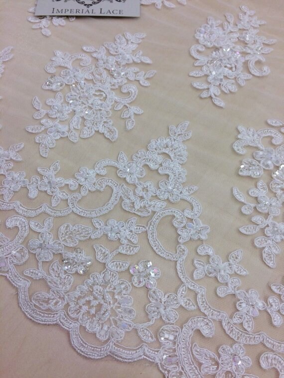 Beaded french lace sale fabric