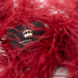 Red Ostrich Feathers, Feather Fringe, Feather trim, Natural Ostrich, Hair Feather, feather Decoration, By the yard,  Spalvas 65