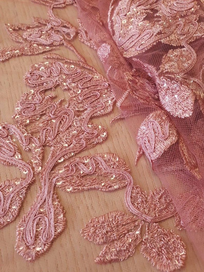 3D Lace Fabric Red Beaded Lace Fabric Spitzenstoff French Lace Etsy