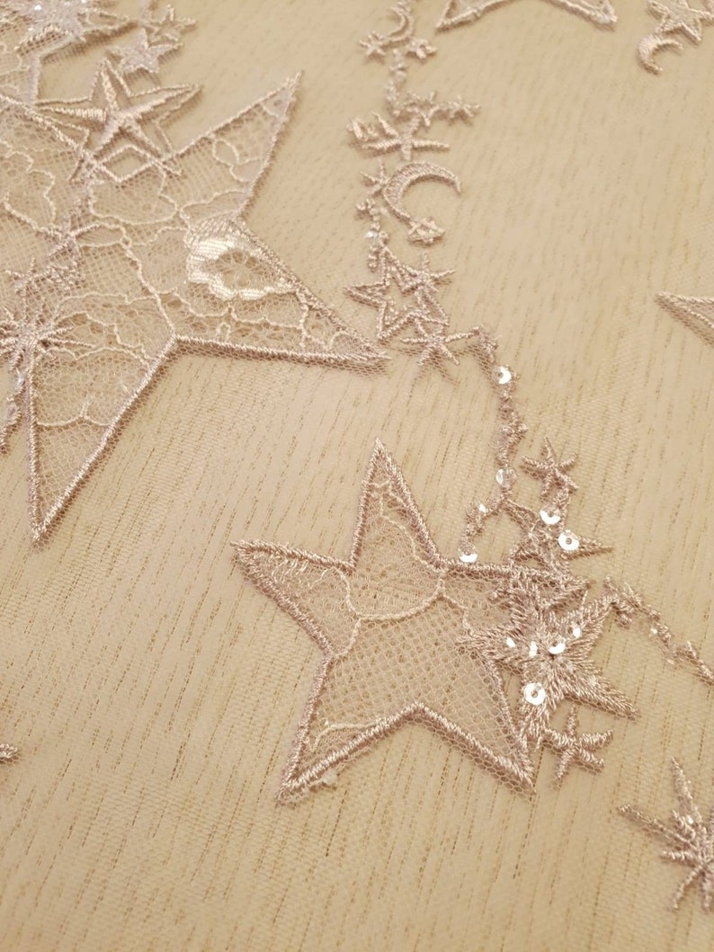 Wedding Lace,Lingerie Lace,Chantilly Lace K01002 Old Rose star embroidery base tulle with pearl,Lace Fabric,embroidery,French Lace