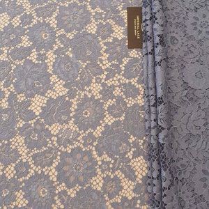 Blue lace fabric, Embroidered lace, French Lace, Wedding Lace, Bridal lace, blue Lace, Veil lace, Lingerie Lace, Alencon Lace K00979