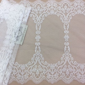Offwhite lace trim, wedding lace trimming, Lace trim for wedding dress,  soft lace, French lace trim, veil lace trim, by the yard MB00139