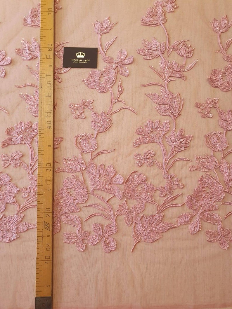 3D Lace Fabric Red Beaded Lace Fabric Spitzenstoff French Lace Etsy