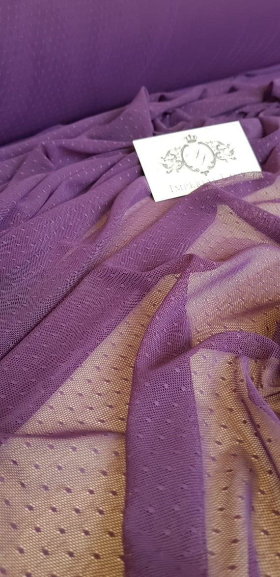 Lingerie net Lilac tulle fabric T00208 Lilac elastic tulle fabric Elastic net fabric Lilac tulle Lingerie net fabric