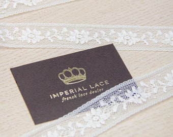 Ivory lace trim, lace fabric, bridal lace trimming, French lace trim, Viscose lace trim, Lingerie Lace, Scalloped lace, Eyelash lace MB00357