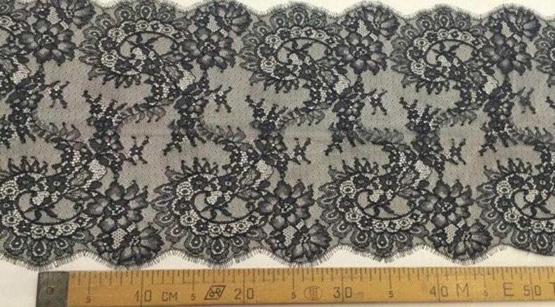 Black lace trim Wedding lace trim Lace trim Trimming White lace trim Pink lace trim Ivory lace trim White lace trim Lingerie Lace MM00062 image 3