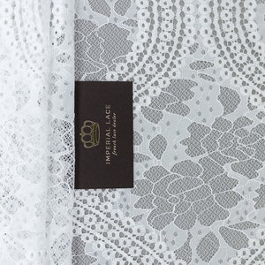 Off White lace fabric, Lace fabric, Boho lace fabric, Alencon lace fabric, Scalloped lace fabric, Bridal lace, Fabric By the Yard B00525