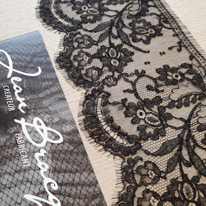 Black Lace Trim, French Lace trimming, Chantilly Lace trim, Floral lace trim, Soft French lace trim, Garter lace, Lingerie Lace MM00169