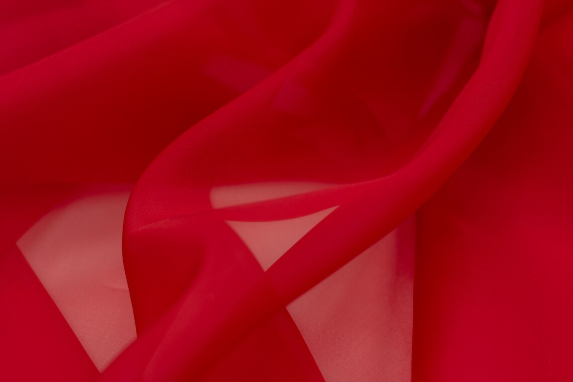 Red Silk organza Pure Silk organza fabric Bridal Silk Etsy