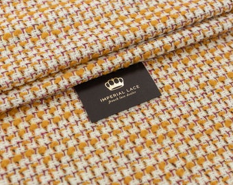 Tweed, tissu épais, tweed tendance, tissu pour manteau, tweed bouclé, manteau luxueux blanc tendance, tissu bouclé, multicolore Z00827