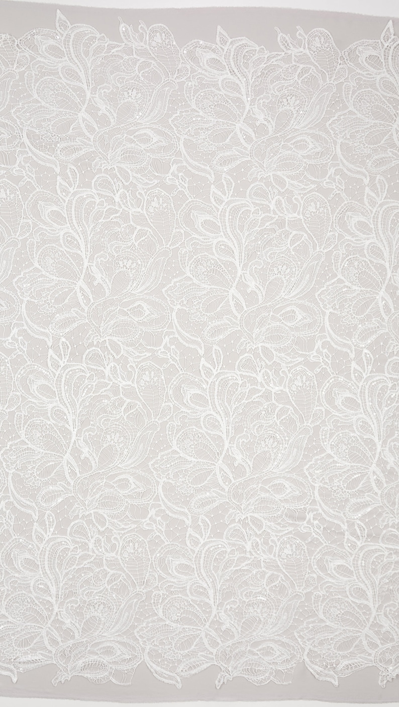 Off White Lace Fabric 3D Beaded Lace Fabric Hand Made Pearl Etsy