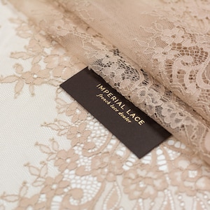 Beige Lace Fabric French Lace Embroidered lace Wedding Lace Bridal lace Beige Lace, Veil lace Lingerie Lace K01081