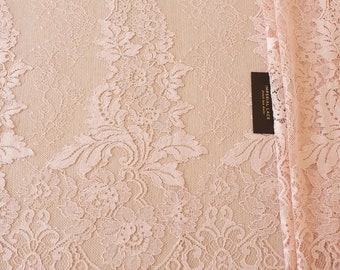 Pink lace fabric Embroidered lace French Lace Wedding Lace Bridal lace Pink Lace Veil lace Lingerie Lace Alencon Lace K00953