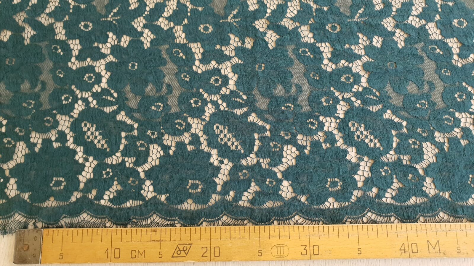 Green cotton lace fabric Embroidered lace French Lace Etsy
