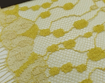 Bordure en dentelle française jaune, dentelle française, dentelle de Chantilly, dentelle de robe de mariée, dentelle de mariage, dentelle verte, dentelle jarretière, dentelle de lingerie MK00615