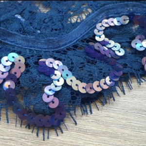 Blue Lace Trim, French Lace, Chantilly Lace, Bridal Gown lace, Wedding Lace, Blue Lace, Veil lace, Garter lace, Lingerie Lace MK00059