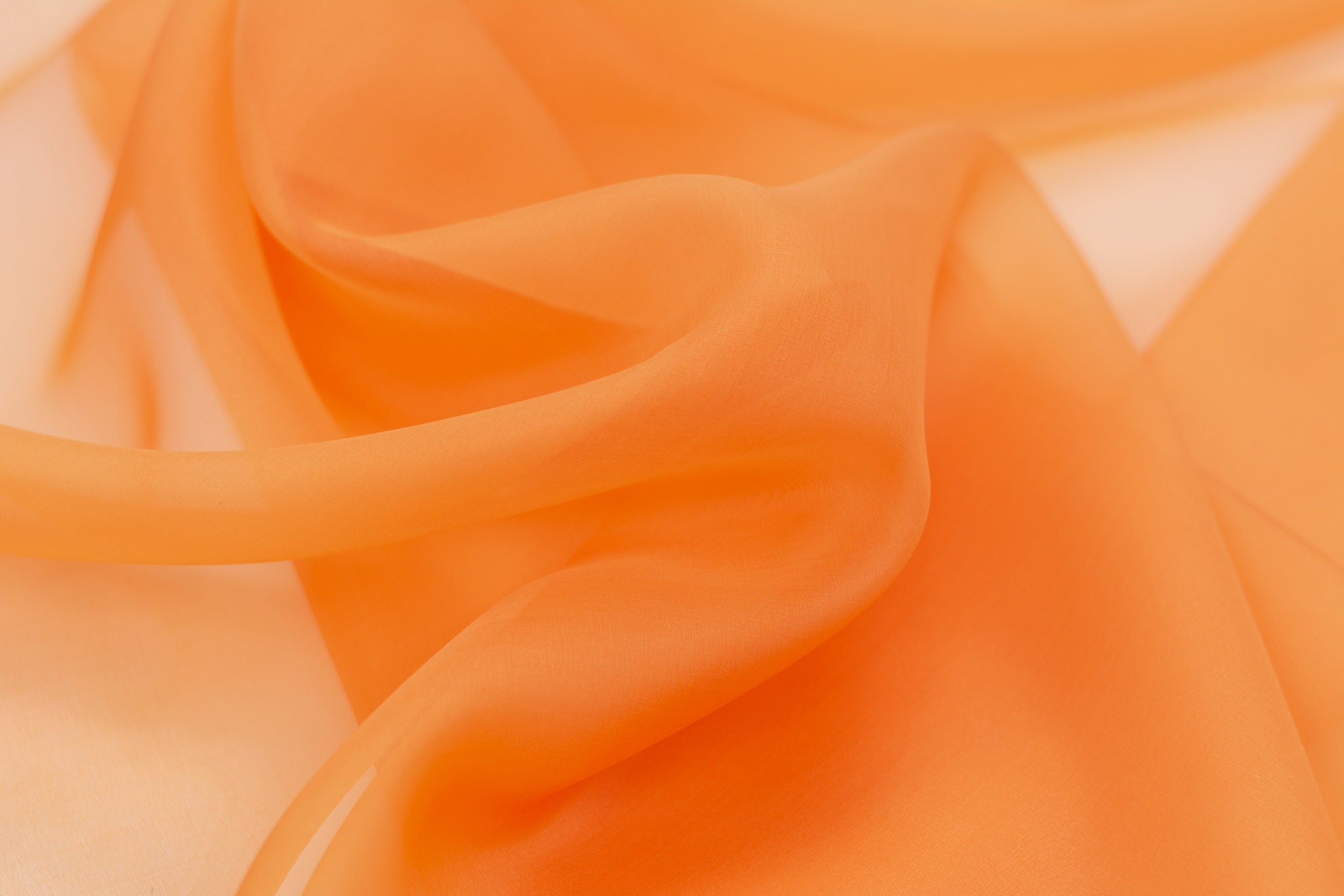 Orange Silk organza Pure Silk organza fabric Bridal Silk Etsy