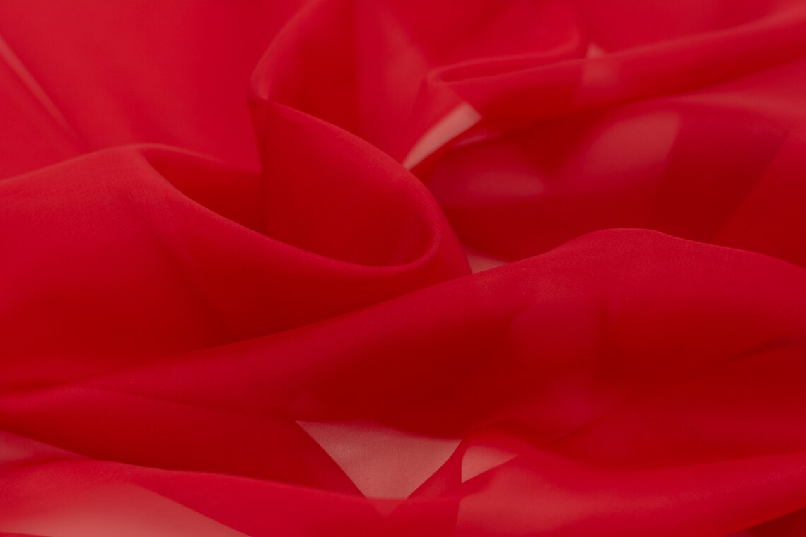 Red Silk organza Pure Silk organza fabric Bridal Silk Etsy