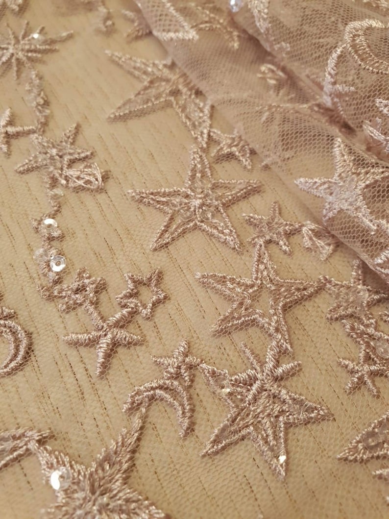 Wedding Lace,Lingerie Lace,Chantilly Lace K01002 Old Rose star embroidery base tulle with pearl,Lace Fabric,embroidery,French Lace